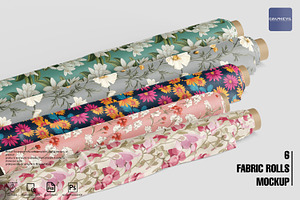 Fabric Rolls Mockup Fabric Mockup