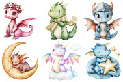 Dragons watercolor clipart, an Illustration by Watercolor design (Thumbnail 5 of 5)