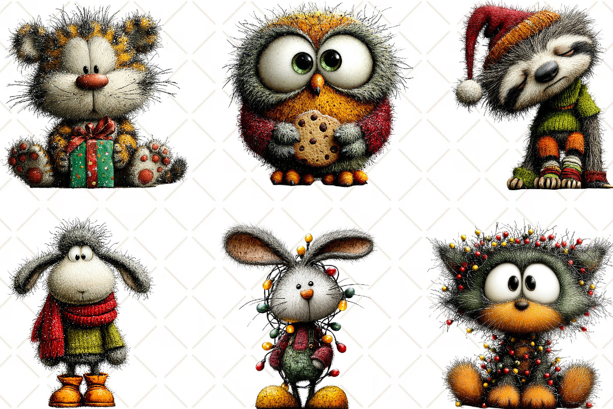 Whimsical Christmas Animal Clipart, an Illustration by Black Bird Studio (Photo 5 of 6)