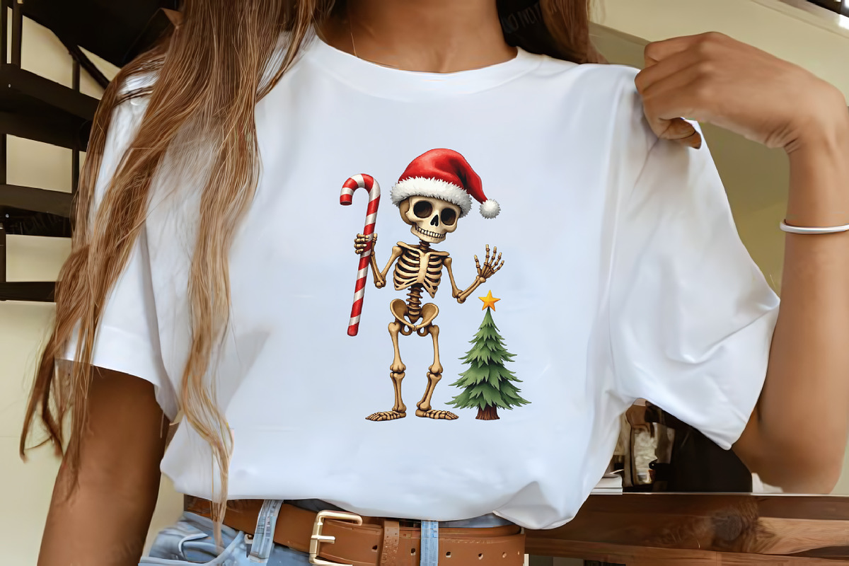 Watercolor Christmas Skeleton ClipAr, an Illustration by CrexoraLab (Photo 3 of 5)