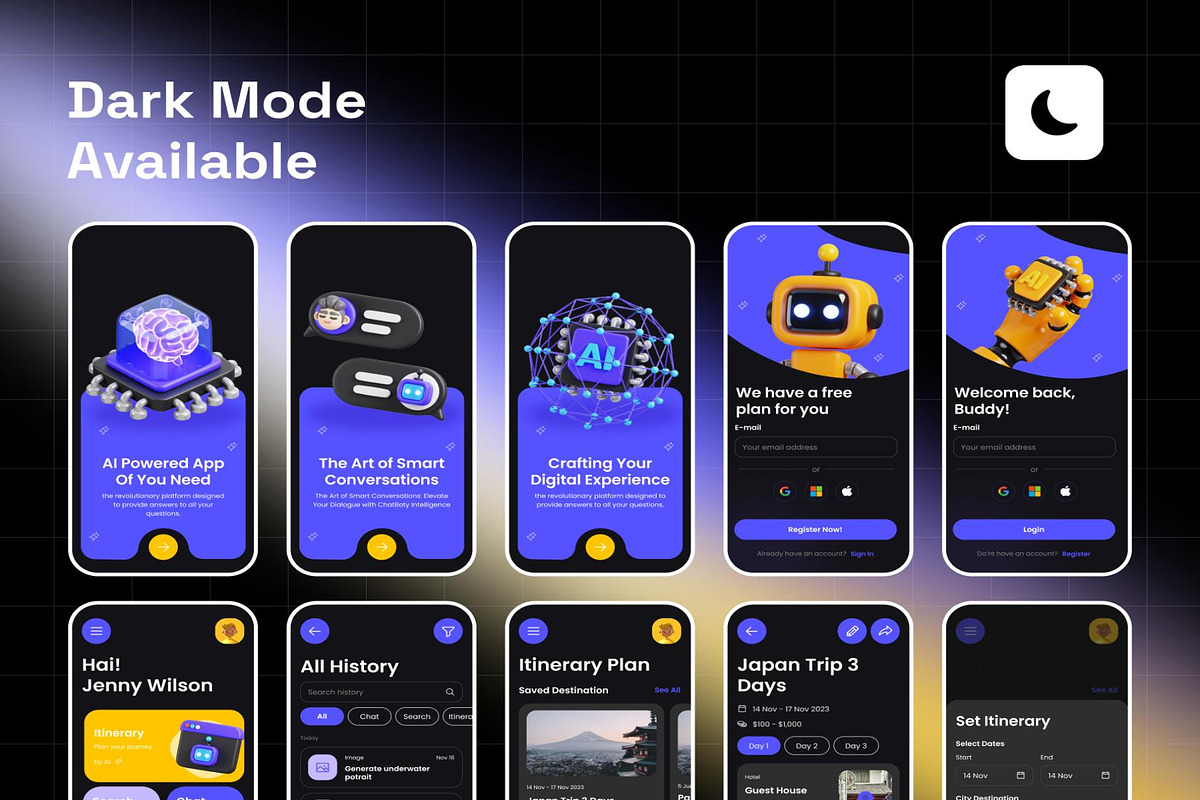 AI KOO AI Generator Mobile App UI UX, an UI Kit Template by Creative Perspective (Photo 5 of 7)