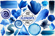 Blue Ink Elements, an Illustration by RobertsArt (Thumbnail 1 of 7)