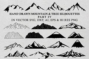 Hand Drawn Mountains And Trees 4