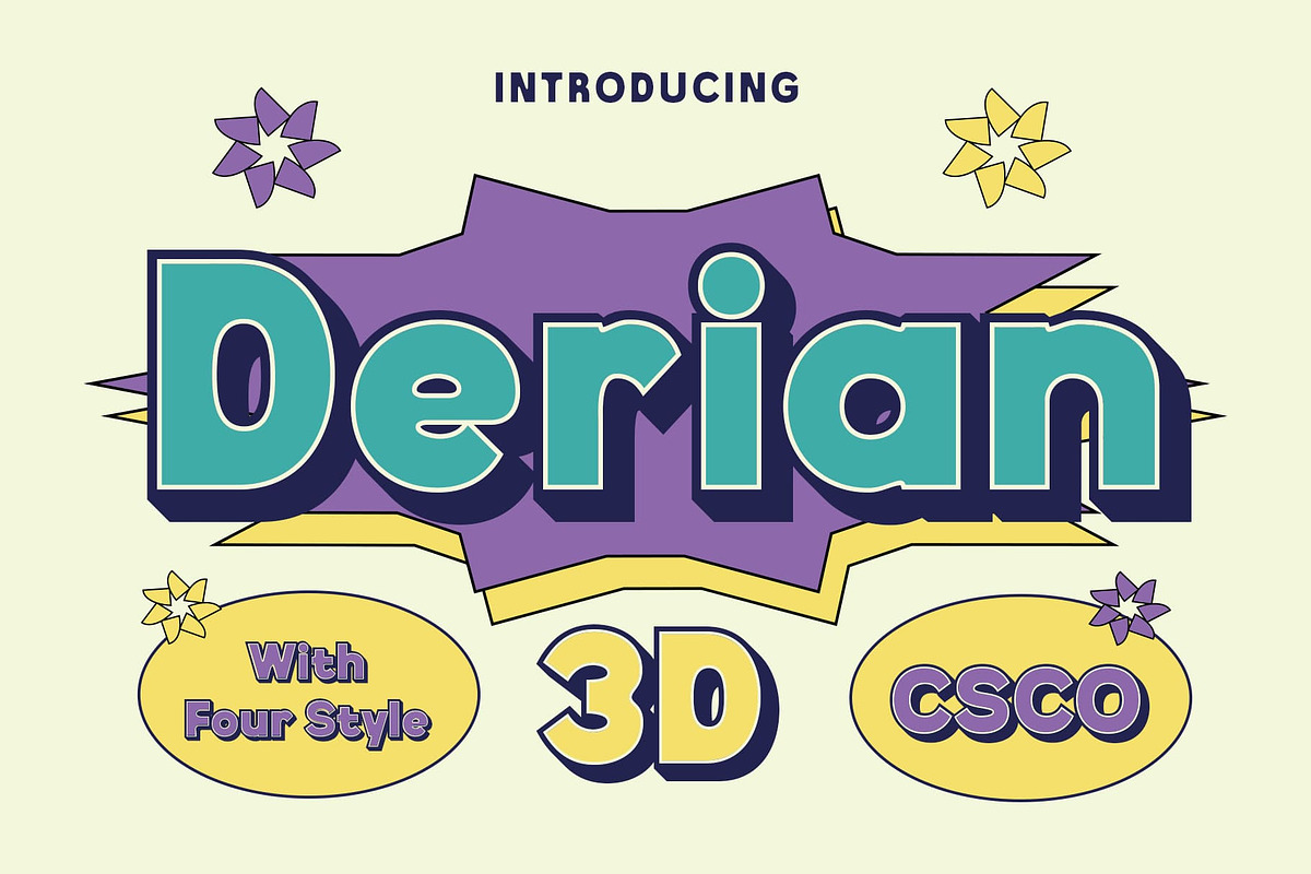 Derian 3D, a Sans Serif Font by Craft Supply Co. (Photo 1 of 8)