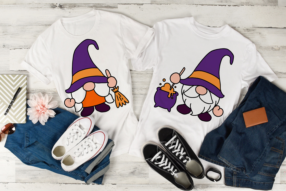 Gnomes Halloween Clipart, SVG Cricut, an Illustration by Noey smiley (Photo 4 of 6)