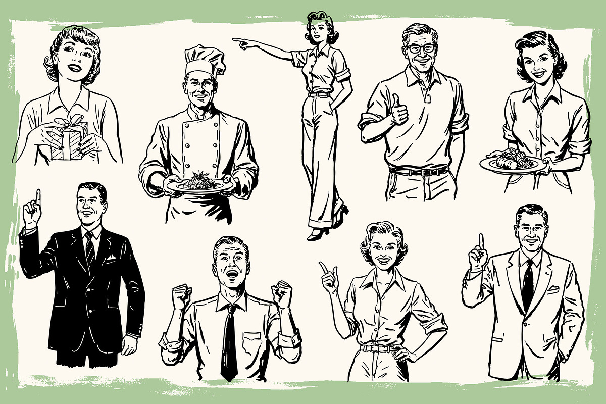 Retro Ad Graphics & Templates, an Object Graphic by Graphic Goods