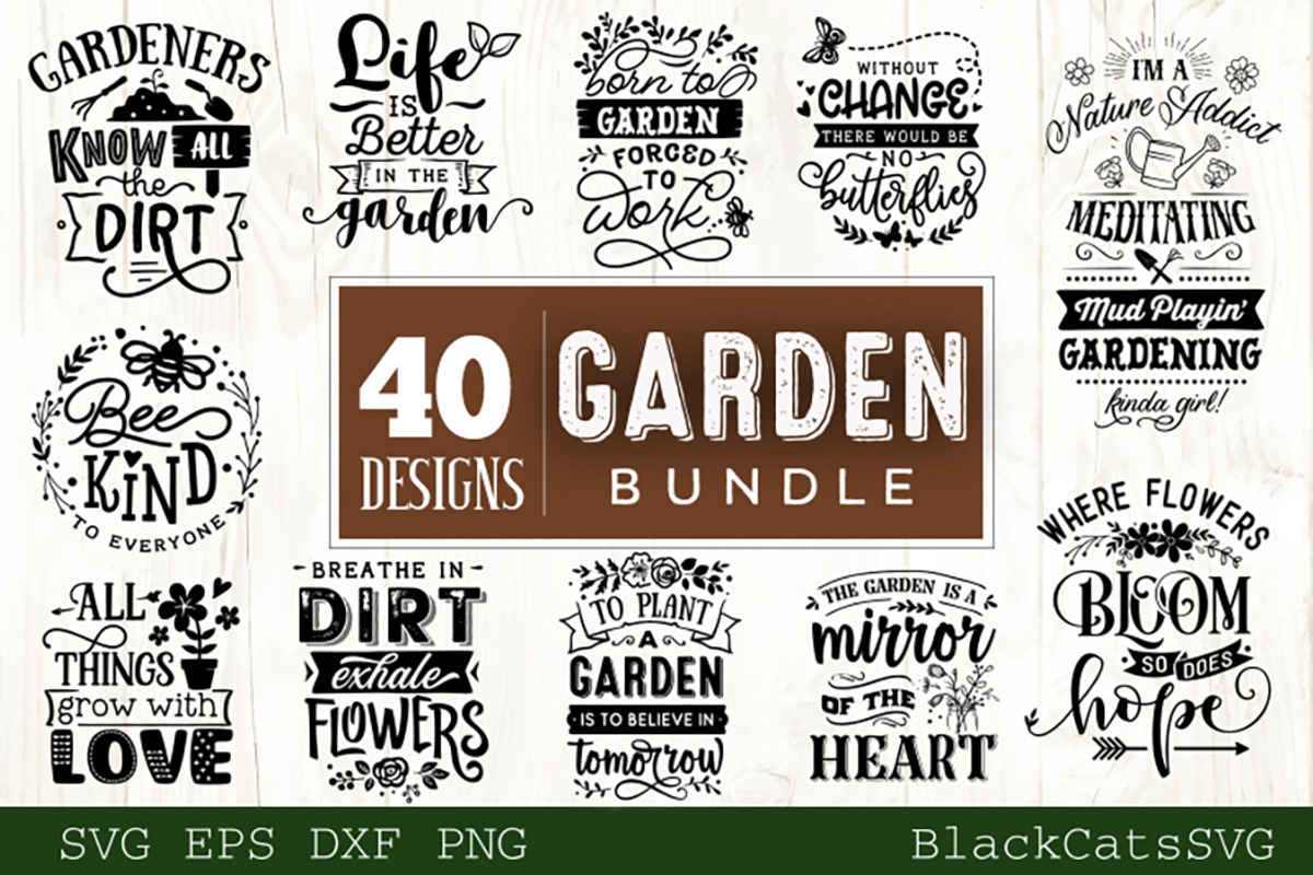 Garden SVG bundle 40 designs, an Illustration by BlackCatsMedia (Photo 3 of 4)