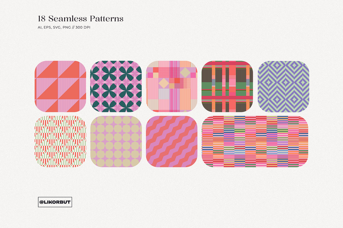 Bauhaus Modern Geometric Patterns, a Pattern Graphic by likorbut (Photo 6 of 10)
