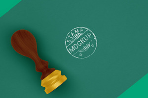 Stamp Mockup, a Merchandise Mockup by Qaleb Studio