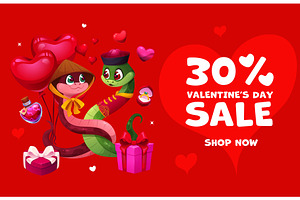 Happy valentines day sale banner fes, an Illustration by Buch&Bee