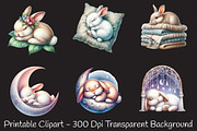 Bunny Neutral Sleeping Animals PNG, a Seasonal Illustration by RobertsArt (Thumbnail 2 of 7)