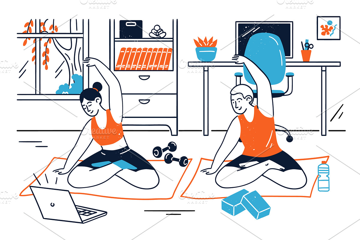 Young family couple characters, a Sport Illustration by vectorpointstudio