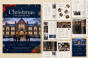 School Christmas Magazine Template