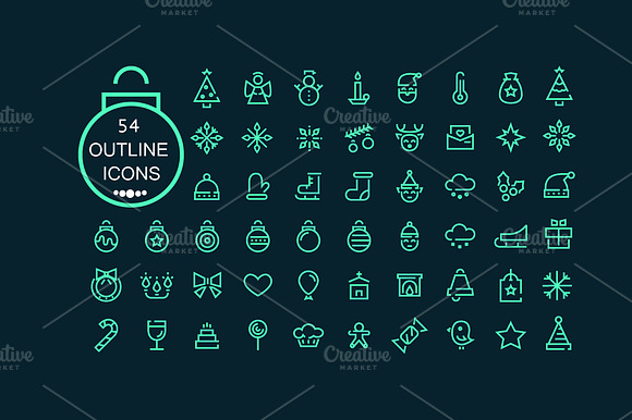 54 Christmas Icons preview 5