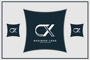 Alphabet Letters Icon Logo CX or XC