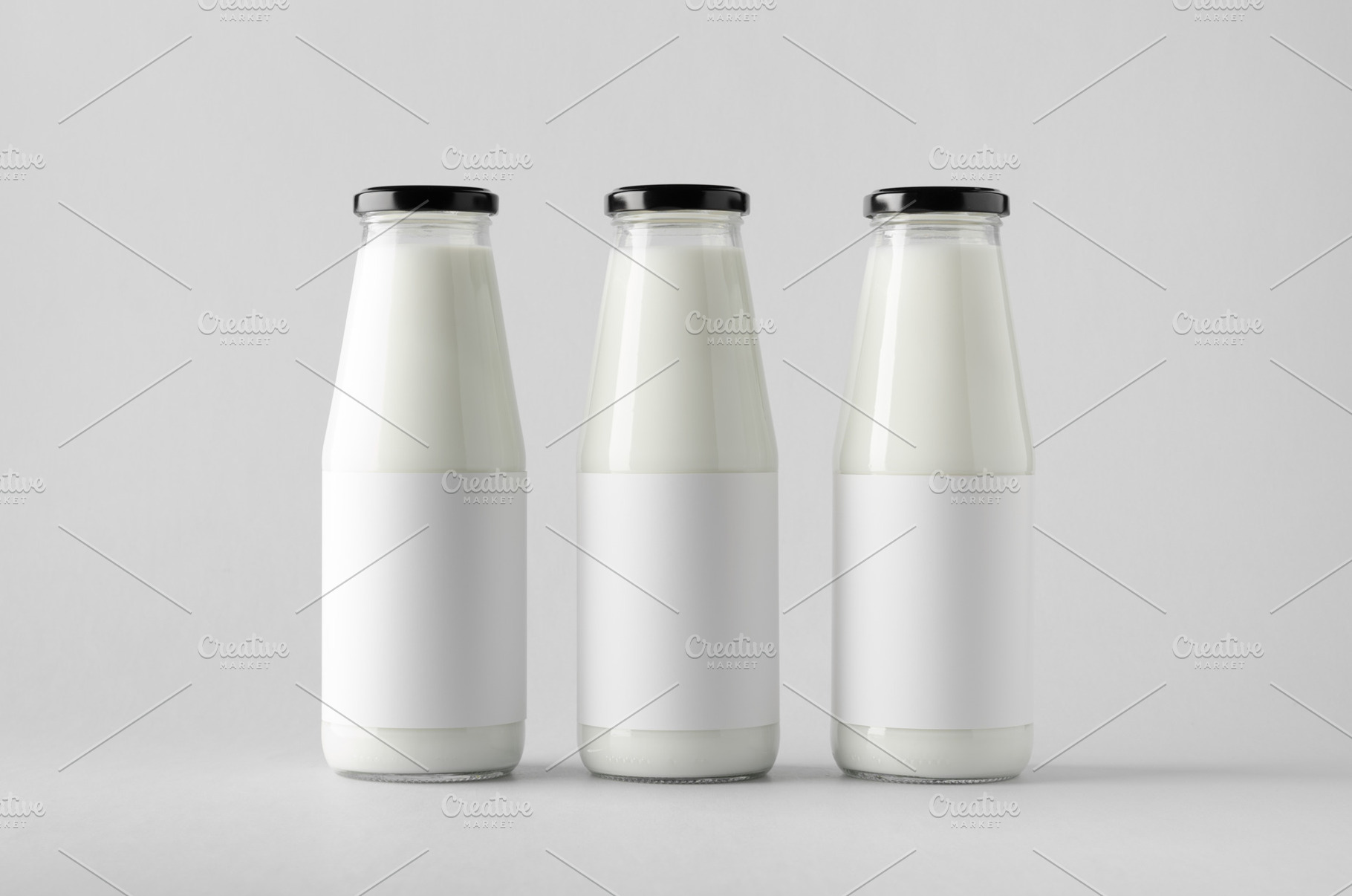 Milk bottle mockup JPEG, a Food & Drink Photo by Shablon