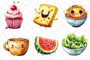 Watercolor Food Character Clipart, an Illustration by Dream Creation (Thumbnail 4 of 6)