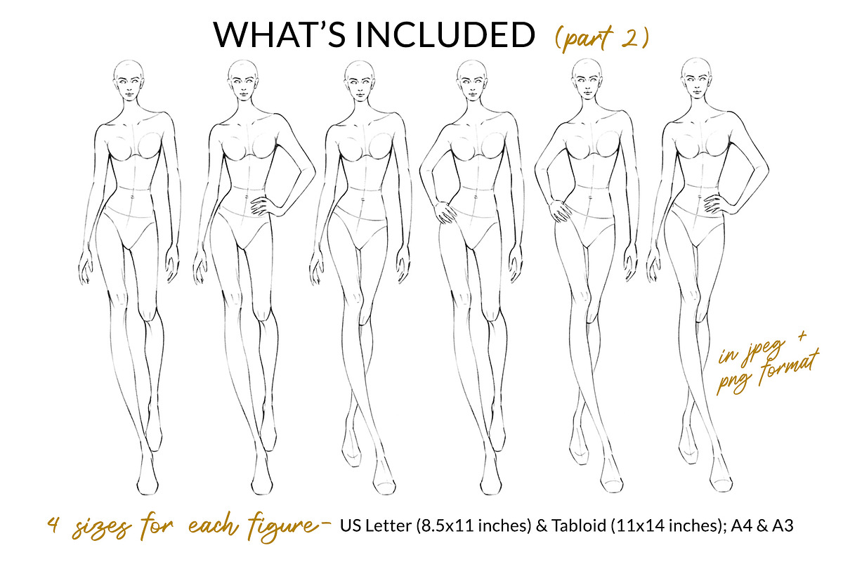 Runway Poses Croquis Pack, a Person Illustration by Art by Lin (Photo 3 of 4)