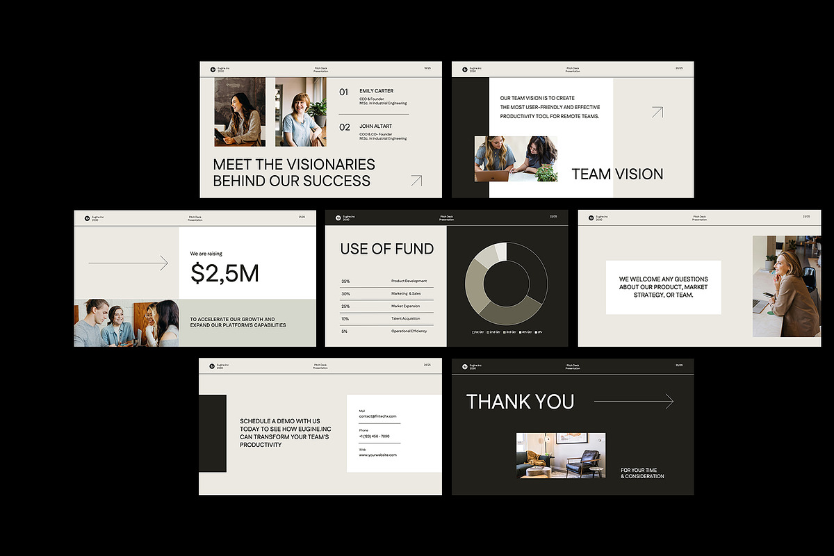 Minimal Black White Pitch Deck PPT, a Presentation Template by Neermana (Photo 4 of 4)