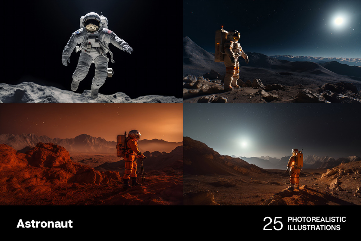 Astronaut in space. 25 images, a Technology Illustration by Handmadefont (Photo 2 of 8)