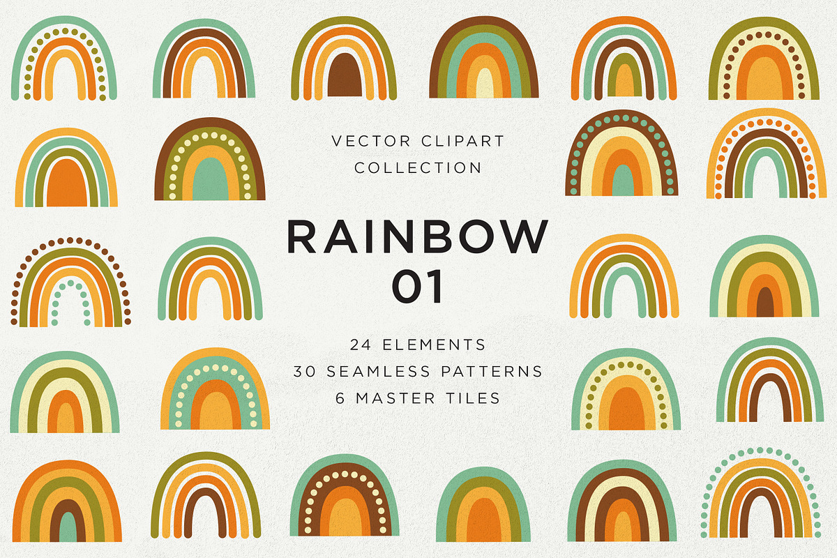 Rainbow Unicorn Vector Bundle, a Decorative Illustration by Olga Begak Art & Design (Photo 2 of 17)