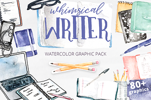 Whimsical Bookworm Watercolor Bundle