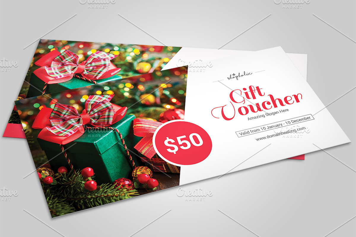 New Year Gift Voucher template-V06, a Stationery Template by Template Shop (Photo 1 of 4)