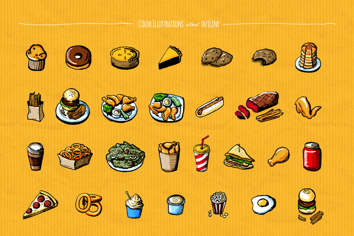 70+ elements of American food, a Food Illustration by graphicsoup (Photo 4 of 5)