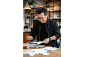 Asian businessman focused on, an Architecture Photo by Sergey Kotenev