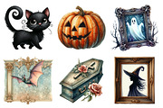 Watercolor Vintage Aesthetic Hallowe, an Illustration by Daily.Designs (Thumbnail 4 of 5)