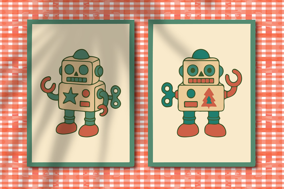 Retro Christmas Toy Robots Graphics, an Object Graphic by Blynn Pippen (Photo 24 of 26)