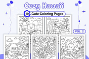 Cozy Hawaii Cute Coloring Pages V 2, an Illustration by Ink Gallery (Thumbnail 1 of 4)