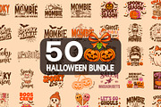 50 Halloween T-Shirt Design Bundle, a Seasonal Illustration by brandingpro (Thumbnail 1 of 5)