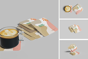 Square Coaster Mockup