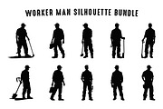 Worker Man Silhouette Vector Set, a Work Illustration by Gfx Expert Team (Thumbnail 3 of 3)