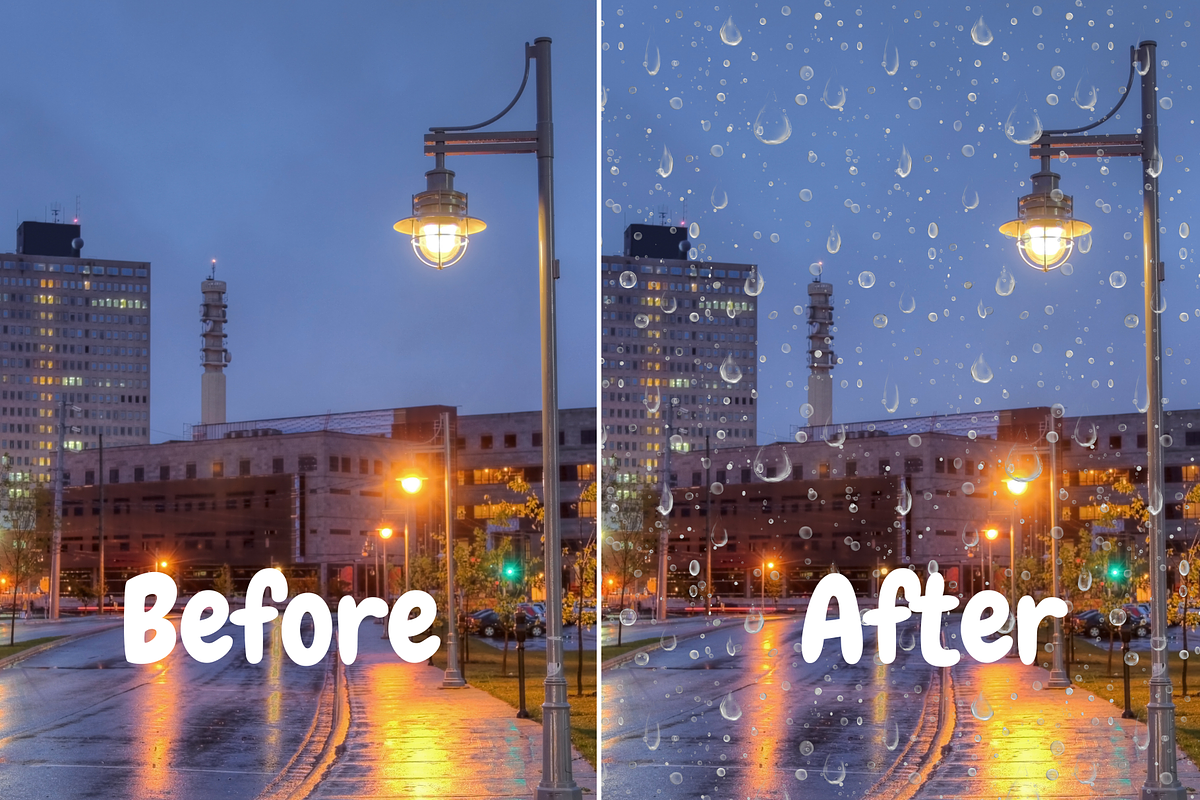 20 Realistic Rain Overlays, a Texture Graphic by youtoview (Photo 6 of 9)