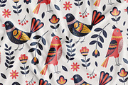 Folk Birds and Flowers Collection, an Illustration by Hanna's ArtLab (Thumbnail 4 of 7)
