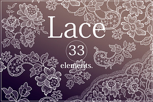 Lace Frames, Ribbons, Cliparts.