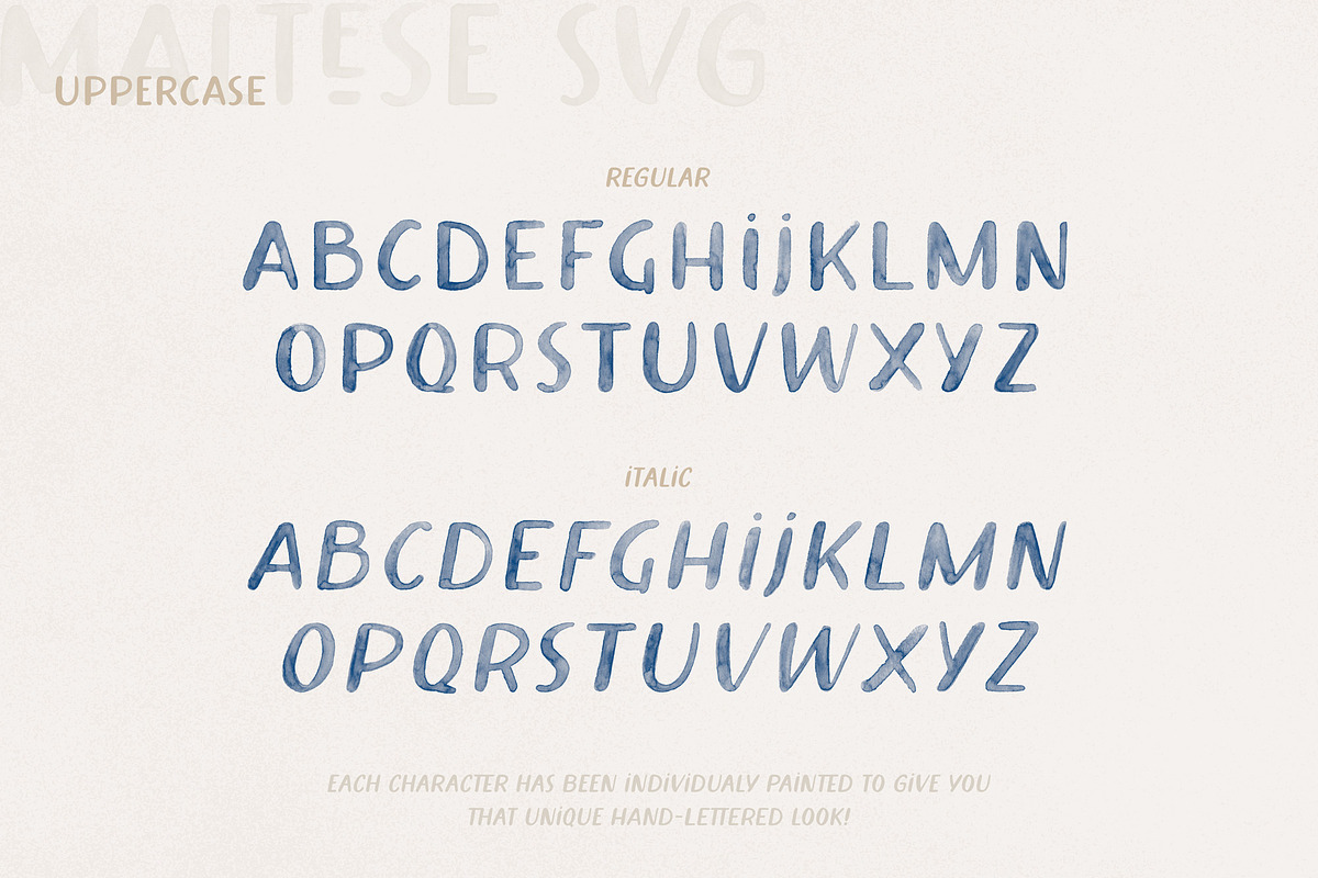 Maltese SVG Watercolor Font preview 4
