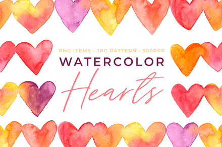 Watercolor Hearts
