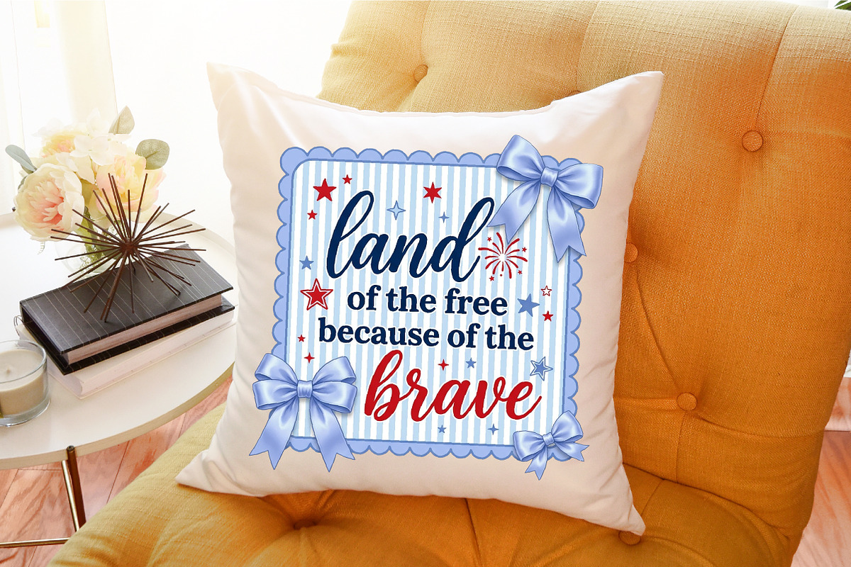 Preppy 4th of July Png, Land of Free, a Seasonal Illustration by Sublimation Artist (Photo 9 of 9)