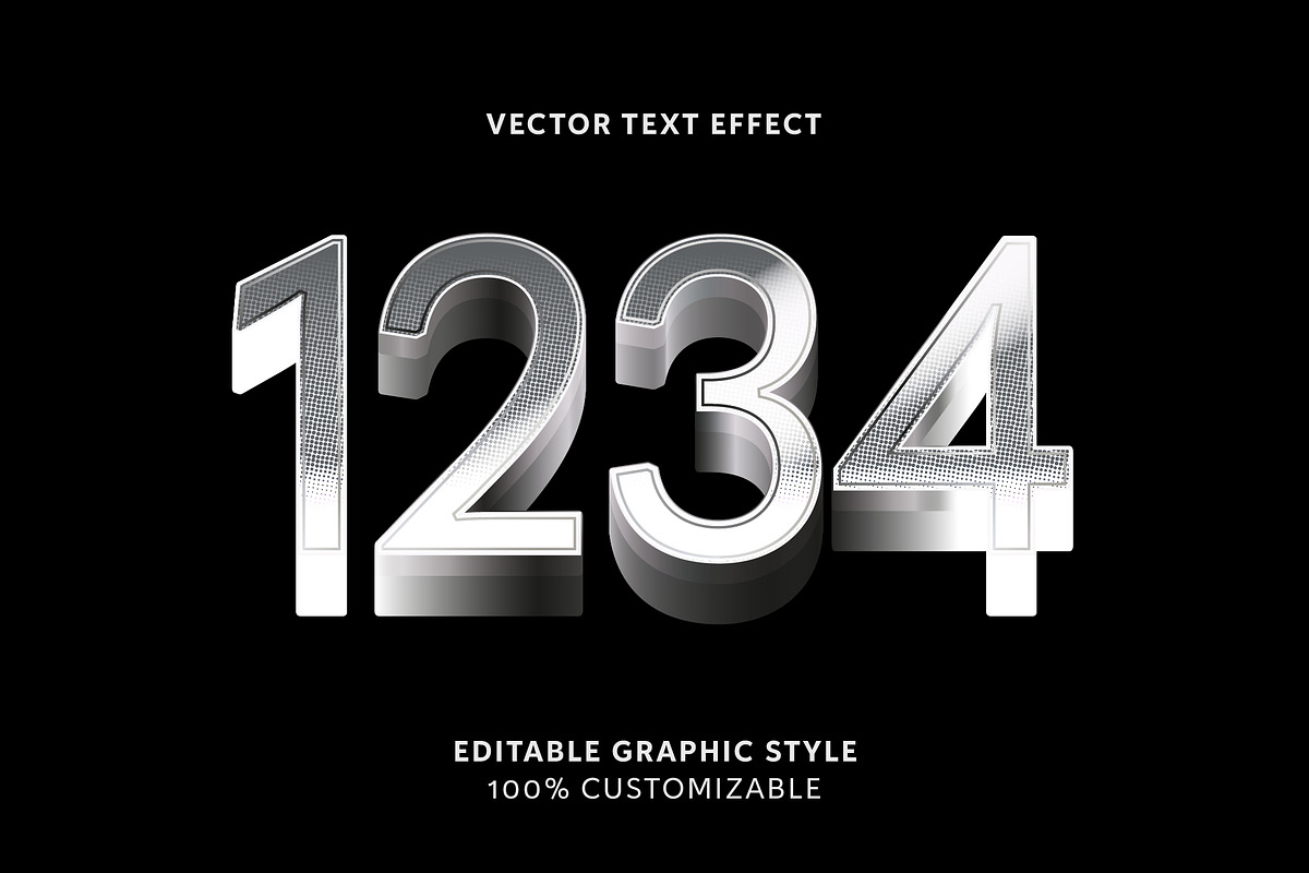 Shiny Metallic Halftone Text Effect preview 2