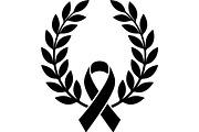 Black Ribbon Laurel Wreath, a Decorative Illustration by balal (Thumbnail 15 of 15)