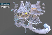Subdivision&LowPoly fairy tree house, an Architecture 3D Model by Cute & 3D (Thumbnail 9 of 28)