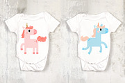 Cute unicorns PNG SVG clipart, an Animal Illustration by Noey smiley (Thumbnail 5 of 9)