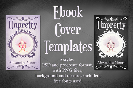 Unpretty - Lilac and Dark Ebook cove, a Magazine Template by Tubigan Art