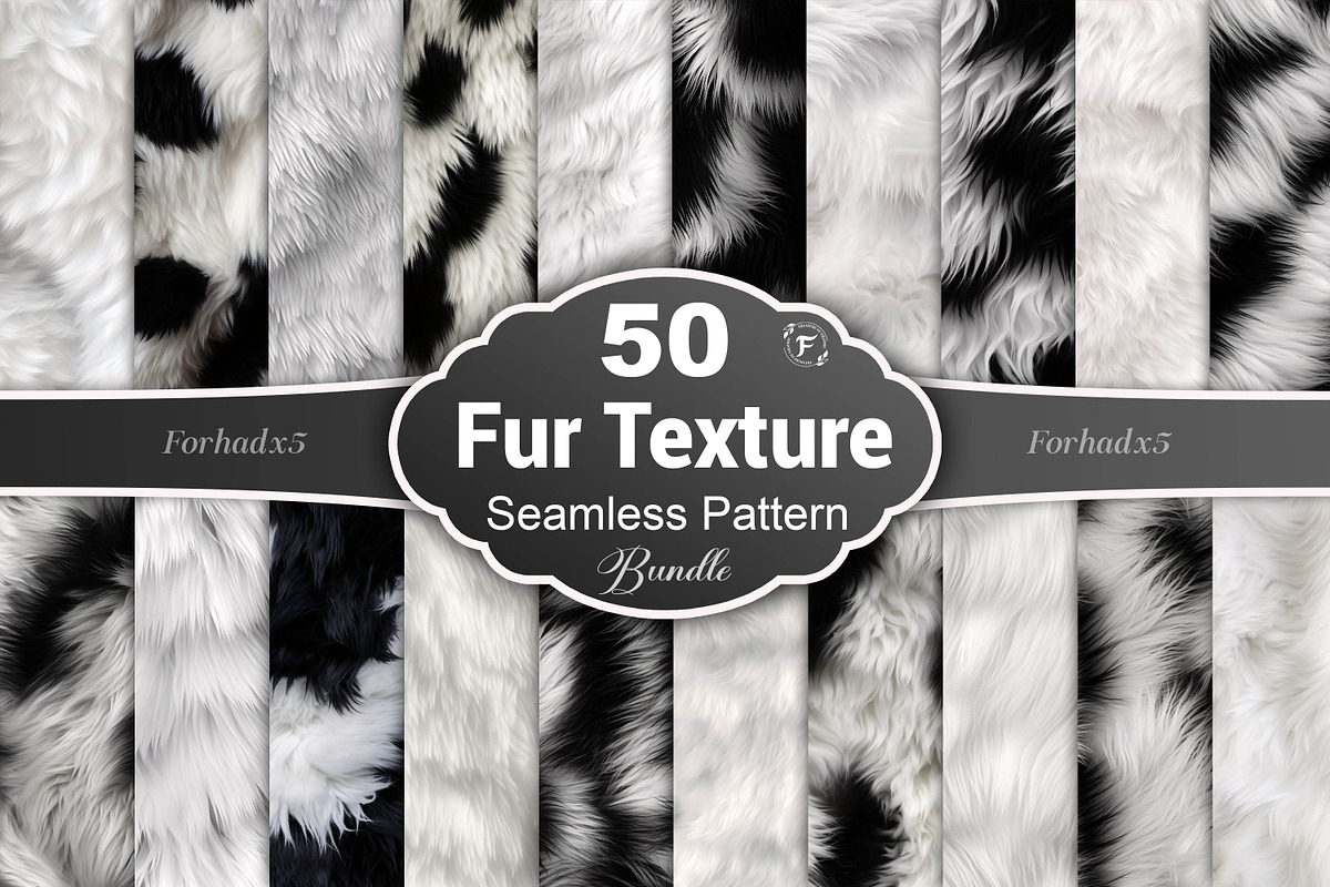 Black and White Fur Texture Pattern, a Pattern Graphic by Forhadx5 (Photo 1 of 8)