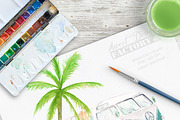Camper van and surf boards cliparts, an Illustration by Sweet sweet design (Thumbnail 4 of 7)