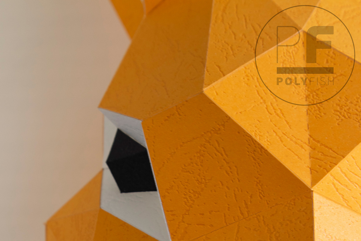 DIY Rabbit head 3D model template, a Graphic by PolyFish (Photo 3 of 5)