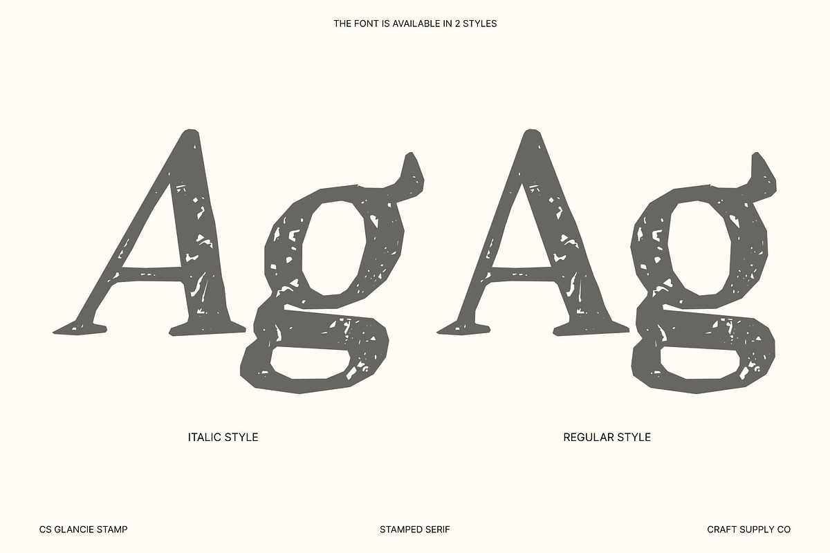 CS Glancie Stamp, a Serif Font by Craft Supply Co. (Photo 3 of 8)